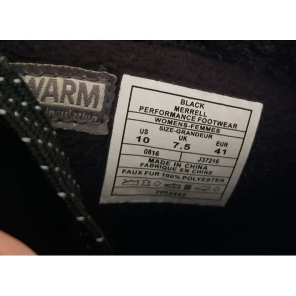 Merrell Aurora 6 Ice Waterproof Winter Boots Women's SZ 10 Black Faux Fur Lined